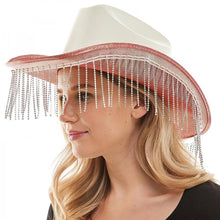 Load image into Gallery viewer, Rhinestone Fringe Glittered Cowboy Hat
