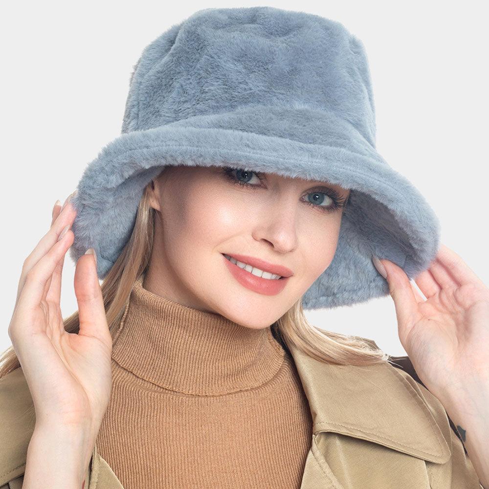 Faux Fur Solid Bucket Hat - Jewelry Store by Erik Rayo