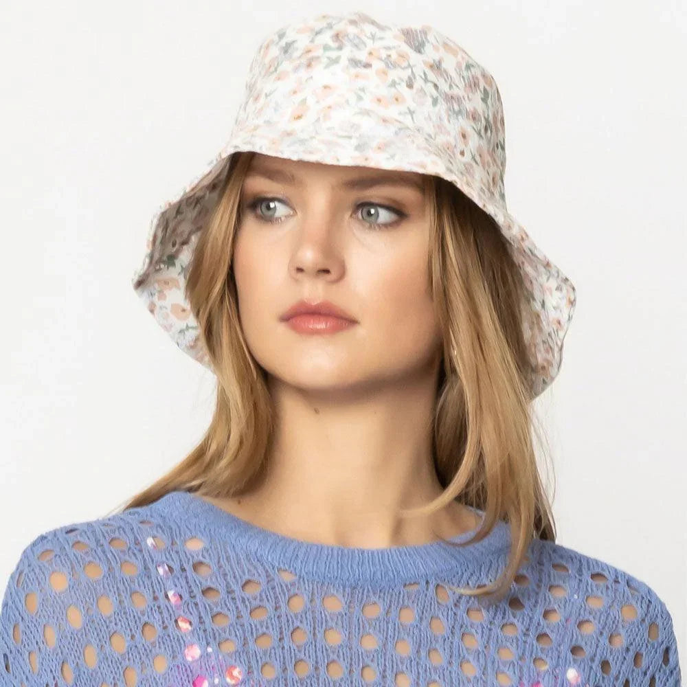 Flower Patterned Bucket Hat - Jewelry Store by Erik Rayo