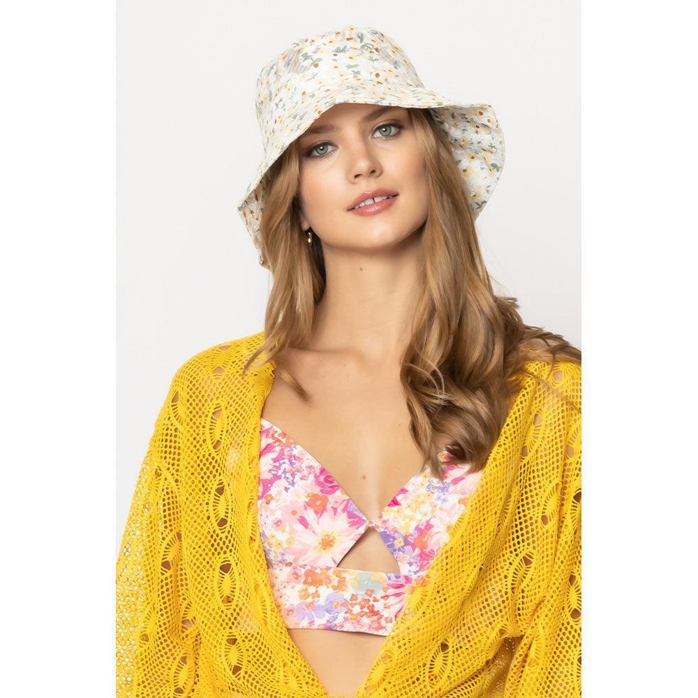Flower Patterned Bucket Hat - Jewelry Store by Erik Rayo
