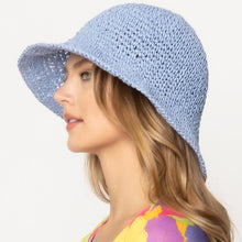 Load image into Gallery viewer, Solid Straw Bucket Sun Hat
