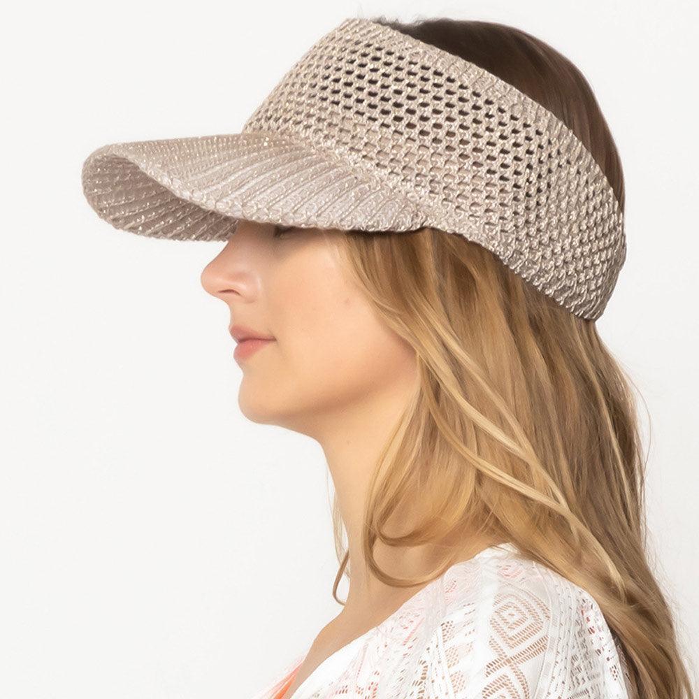 Lurex Metallic Visor Sun Hat - Jewelry Store by Erik Rayo