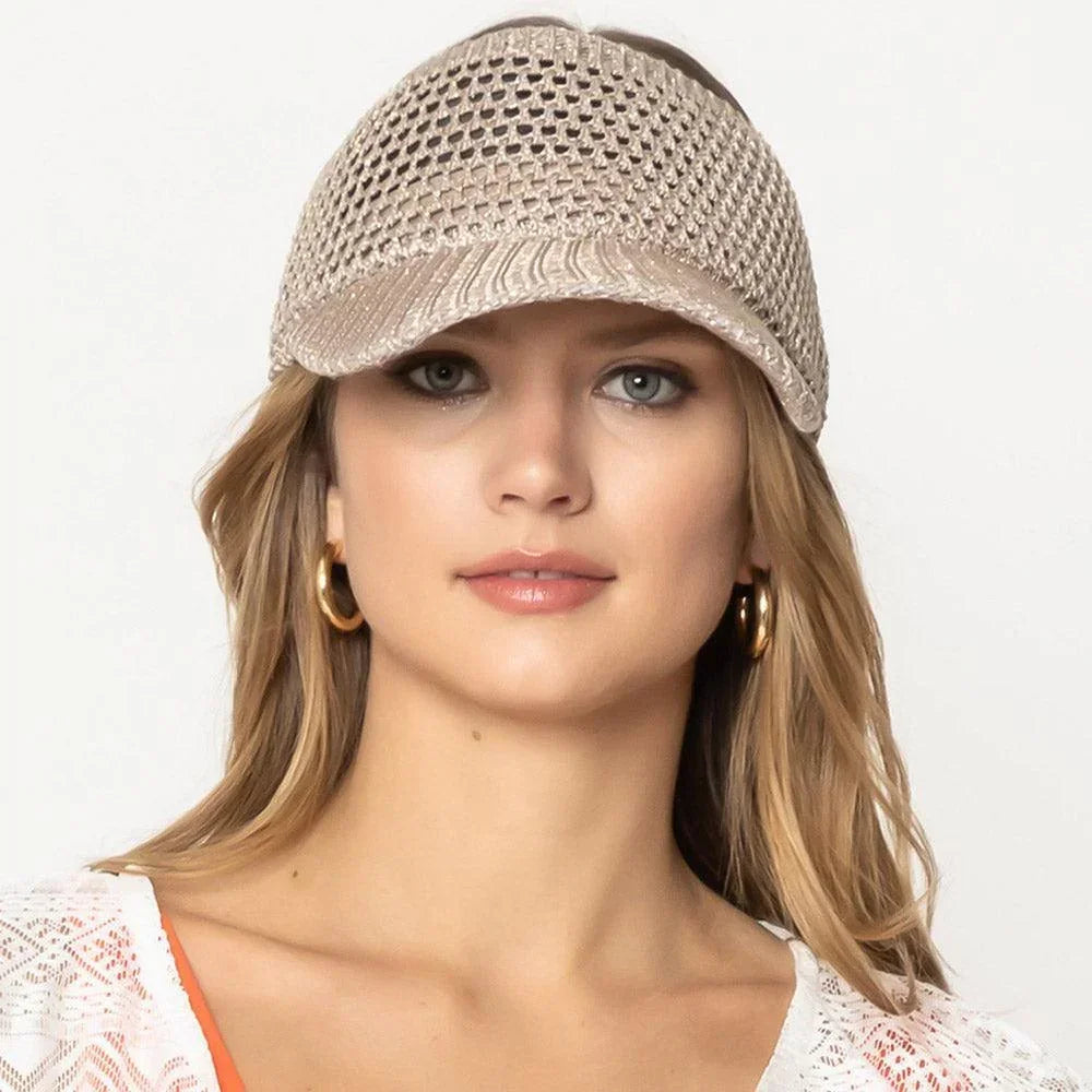 Lurex Metallic Visor Sun Hat - Jewelry Store by Erik Rayo