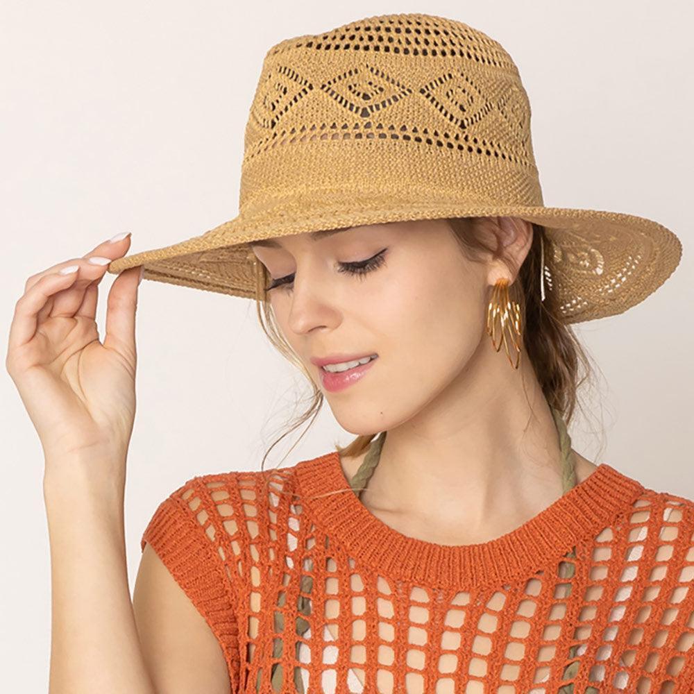 Pattern Detailed Straw Panama Sun Hat - Jewelry Store by Erik Rayo