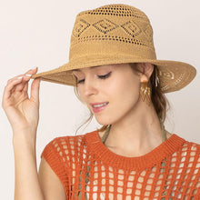 Load image into Gallery viewer, Pattern Detailed Straw Panama Sun Hat
