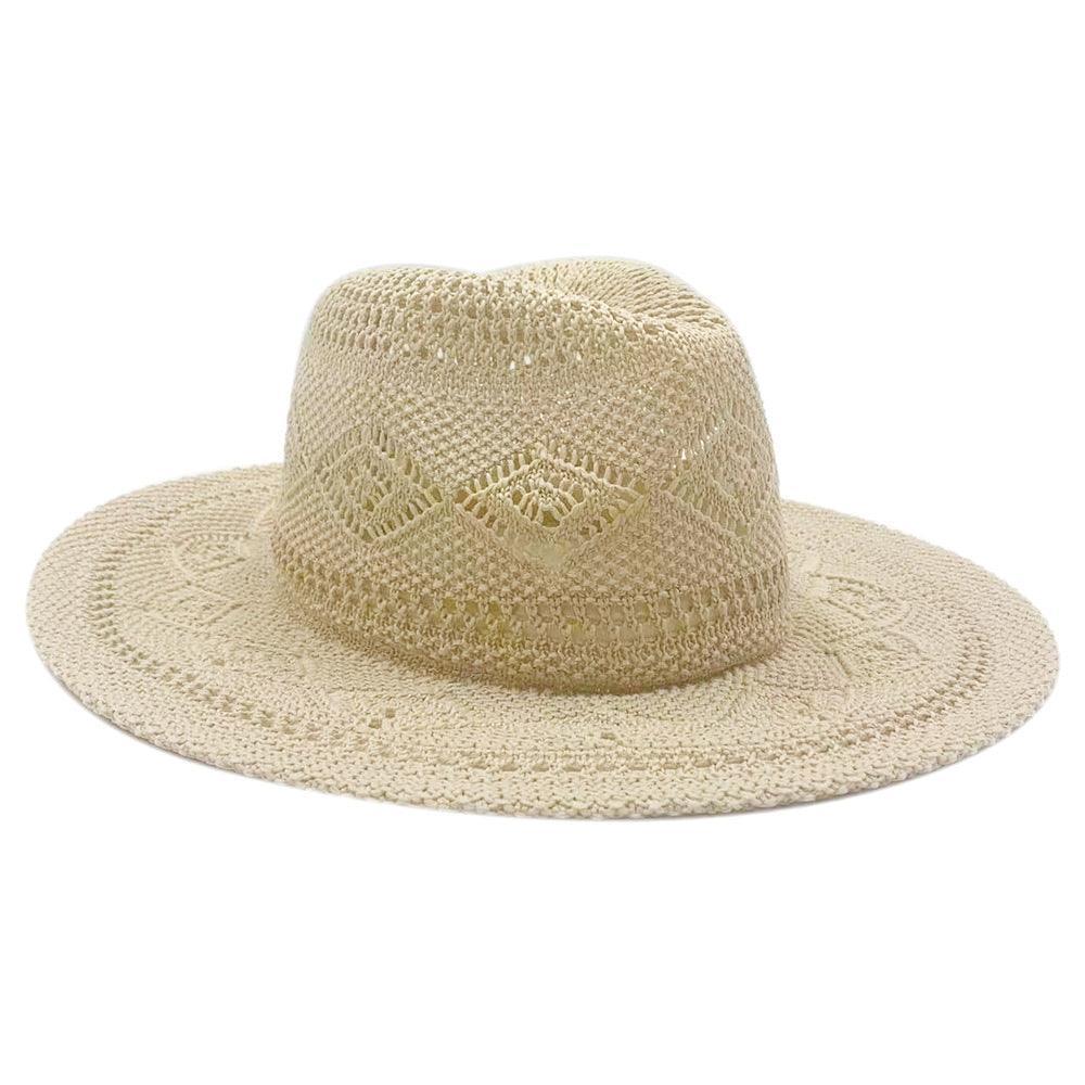 Pattern Detailed Straw Panama Sun Hat - Jewelry Store by Erik Rayo
