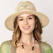 Load image into Gallery viewer, Pattern Detailed Straw Panama Sun Hat
