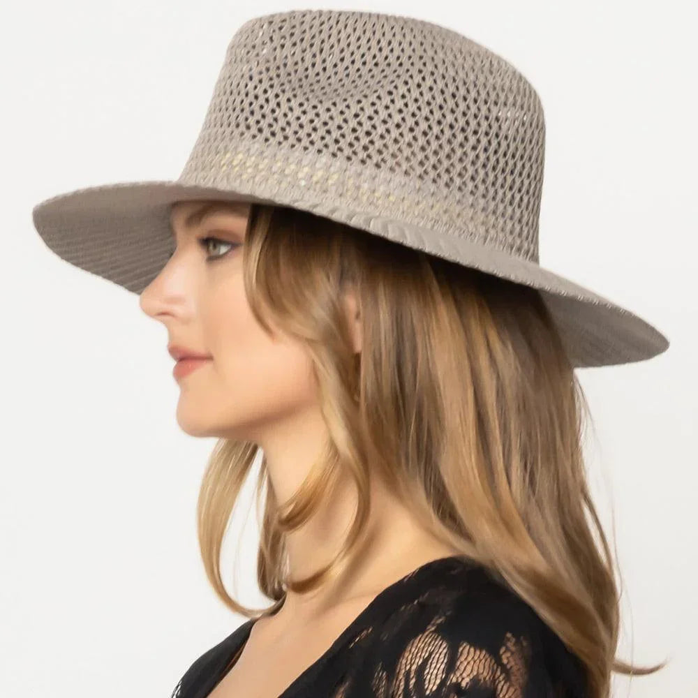 Lurex Metallic Straw Panama Sun Hat - Jewelry Store by Erik Rayo