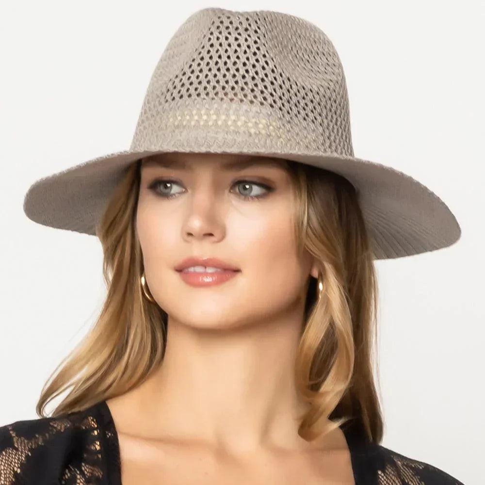 Lurex Metallic Straw Panama Sun Hat - Jewelry Store by Erik Rayo