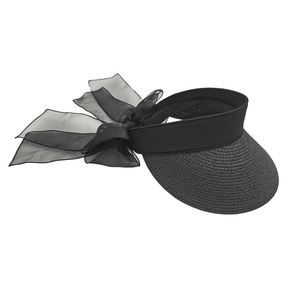 Bow Back Accented Straw Visor Sun Hat - Jewelry Store by Erik Rayo