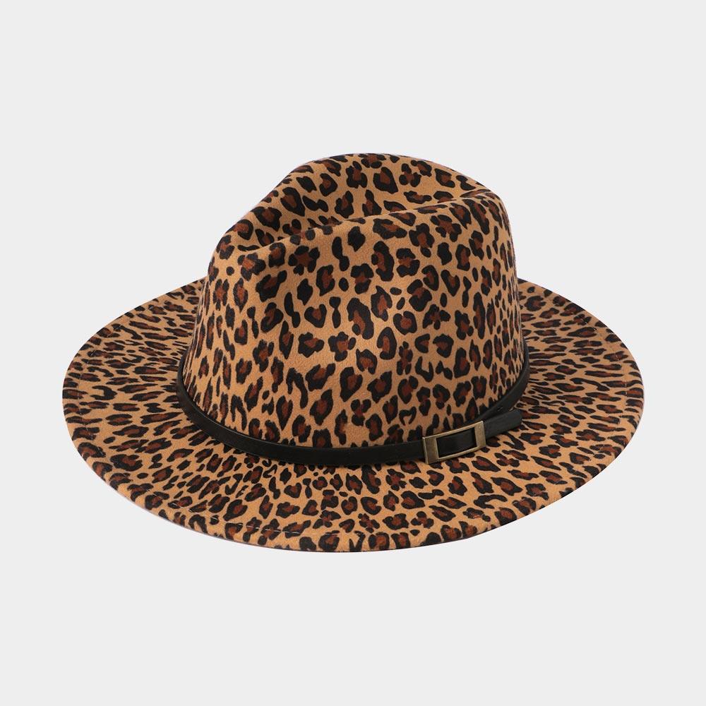 Leopard Print Fedora Hat