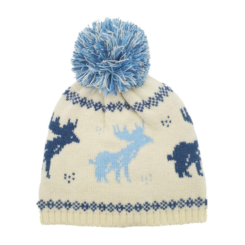 Reindeer Nordic Pom Pom Beanie Hat - Jewelry Store by Erik Rayo