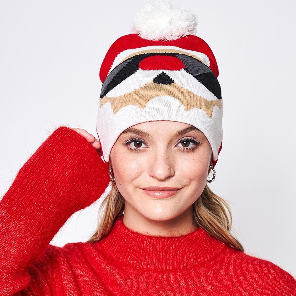 Sunglasses Santa Claus Pom Pom Beanie Hat - Jewelry Store by Erik Rayo
