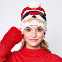 Load image into Gallery viewer, Sunglasses Santa Claus Pom Pom Beanie Hat
