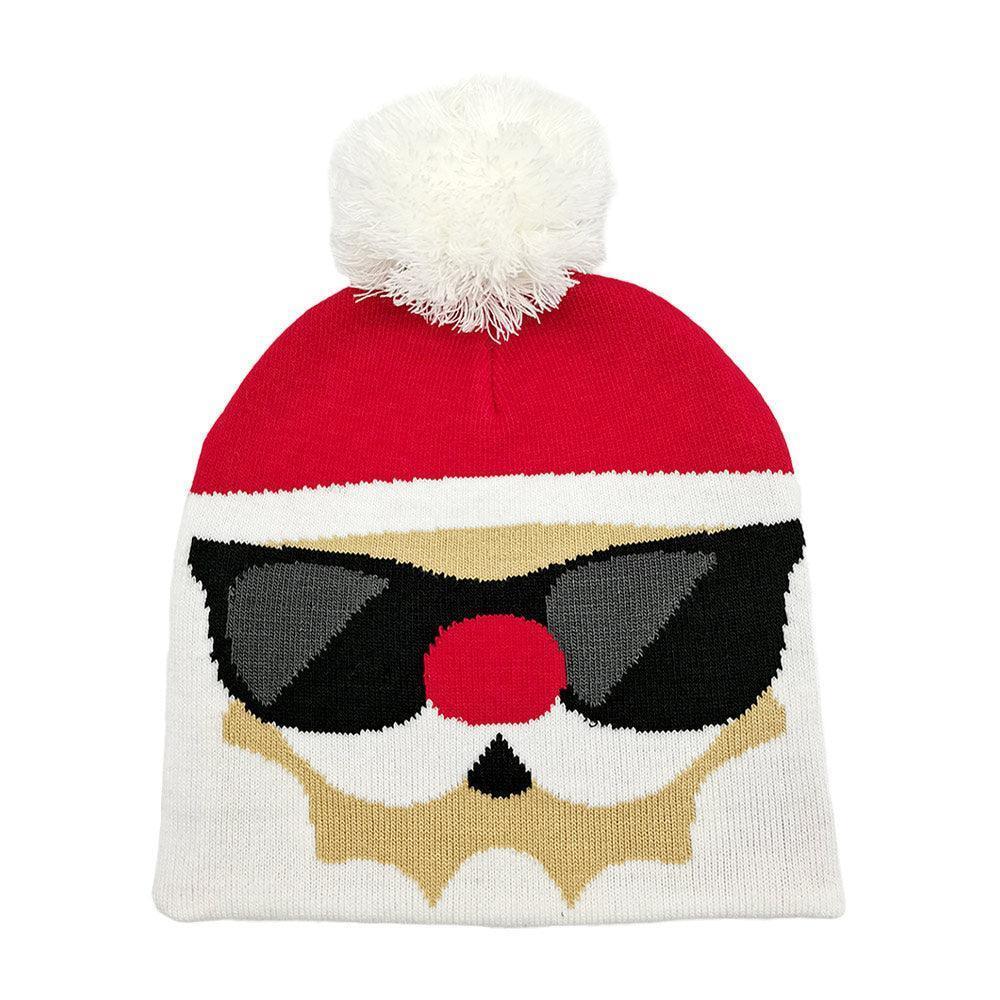 Sunglasses Santa Claus Pom Pom Beanie Hat - Jewelry Store by Erik Rayo