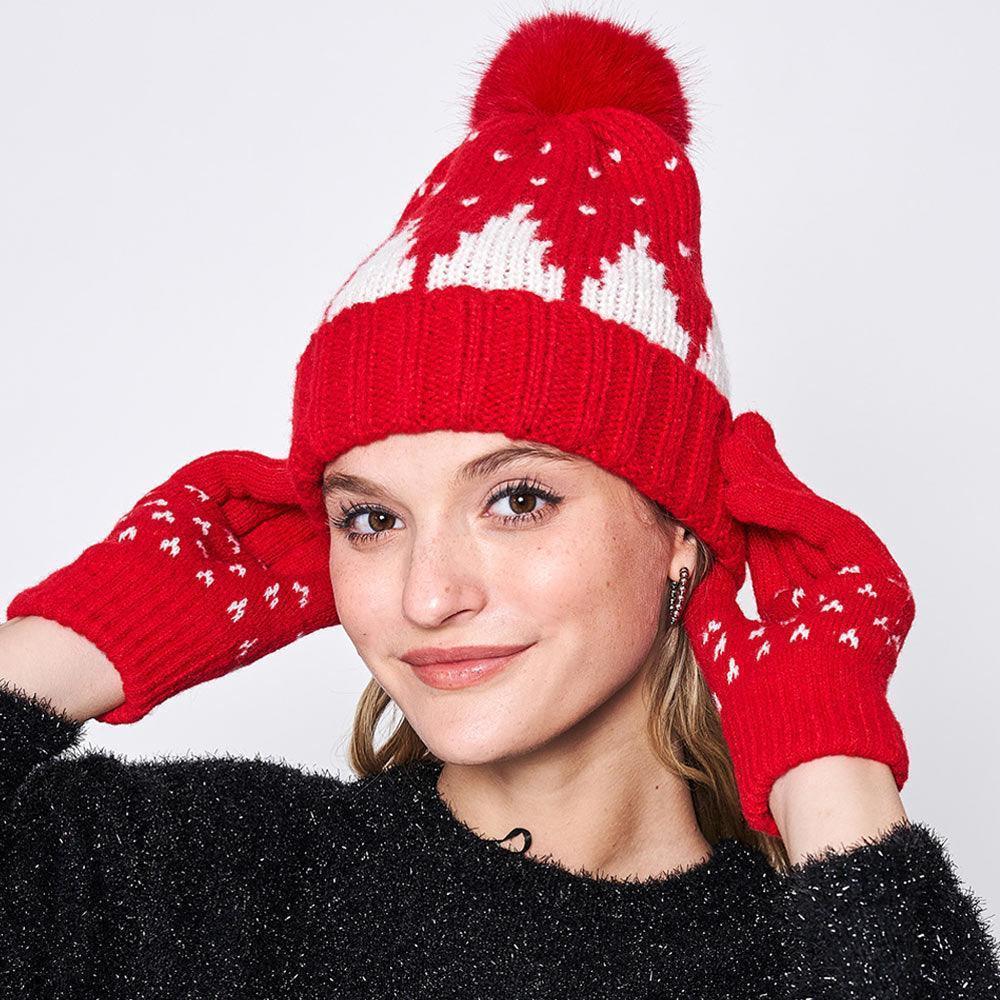 Snowy Mountain Faux Fur Pom Pom Beanie Hat - Jewelry Store by Erik Rayo