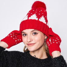 Load image into Gallery viewer, Snowy Mountain Faux Fur Pom Pom Beanie Hat
