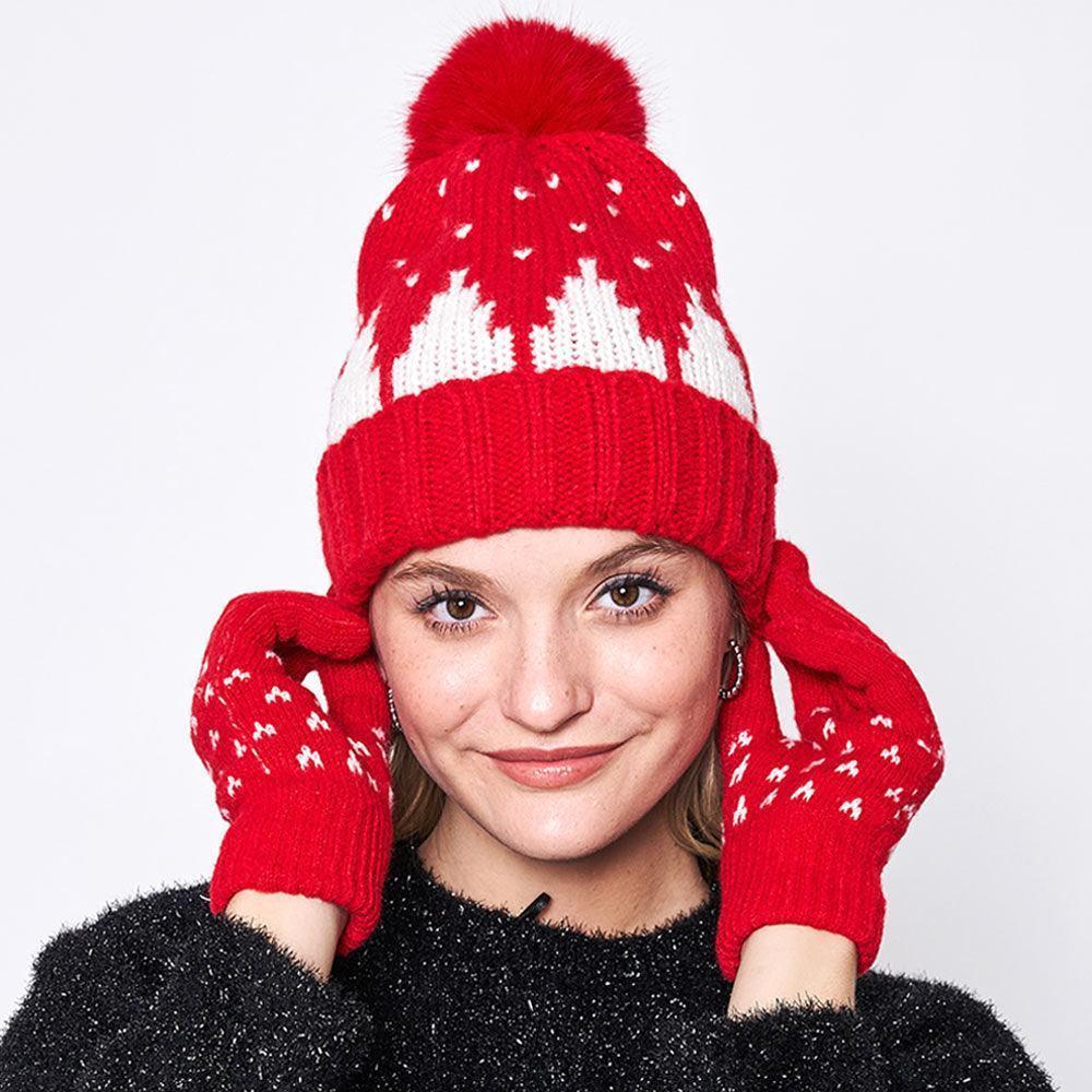 Snowy Mountain Faux Fur Pom Pom Beanie Hat - Jewelry Store by Erik Rayo