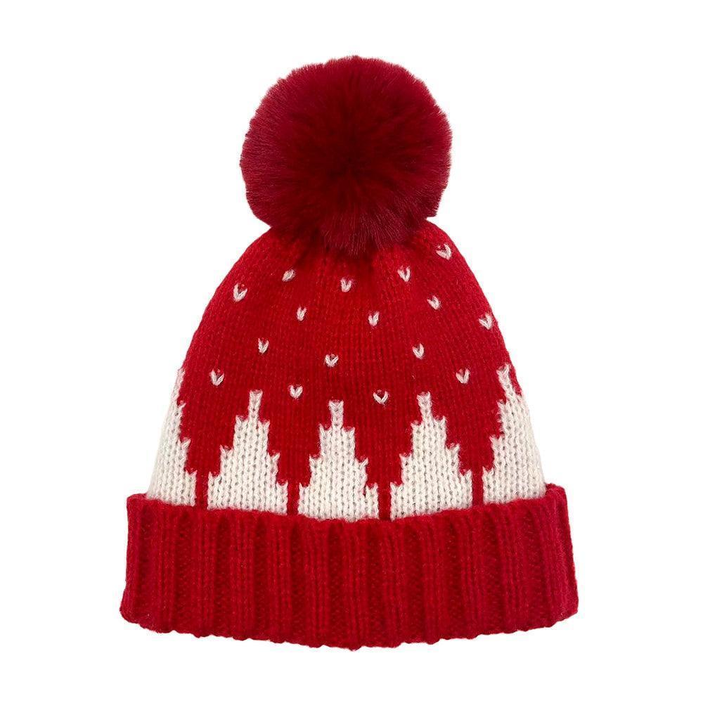 Snowy Mountain Faux Fur Pom Pom Beanie Hat - Jewelry Store by Erik Rayo