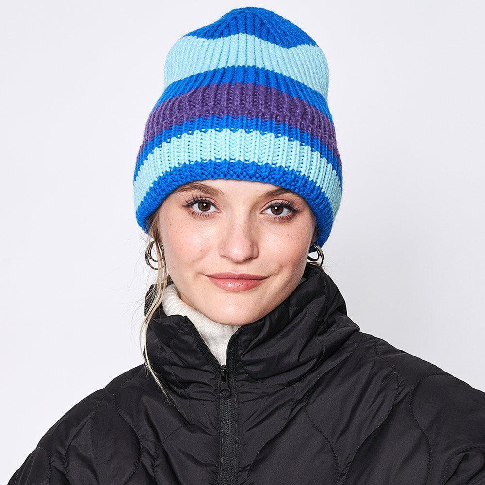 Striped Cuff Beanie Hat - Jewelry Store by Erik Rayo