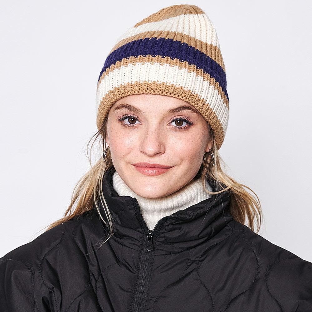 Striped Cuff Beanie Hat - Jewelry Store by Erik Rayo