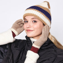 Load image into Gallery viewer, Striped Cuff Beanie Hat
