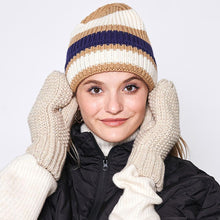 Load image into Gallery viewer, Striped Cuff Beanie Hat
