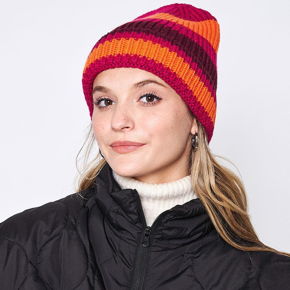 Striped Cuff Beanie Hat - Jewelry Store by Erik Rayo