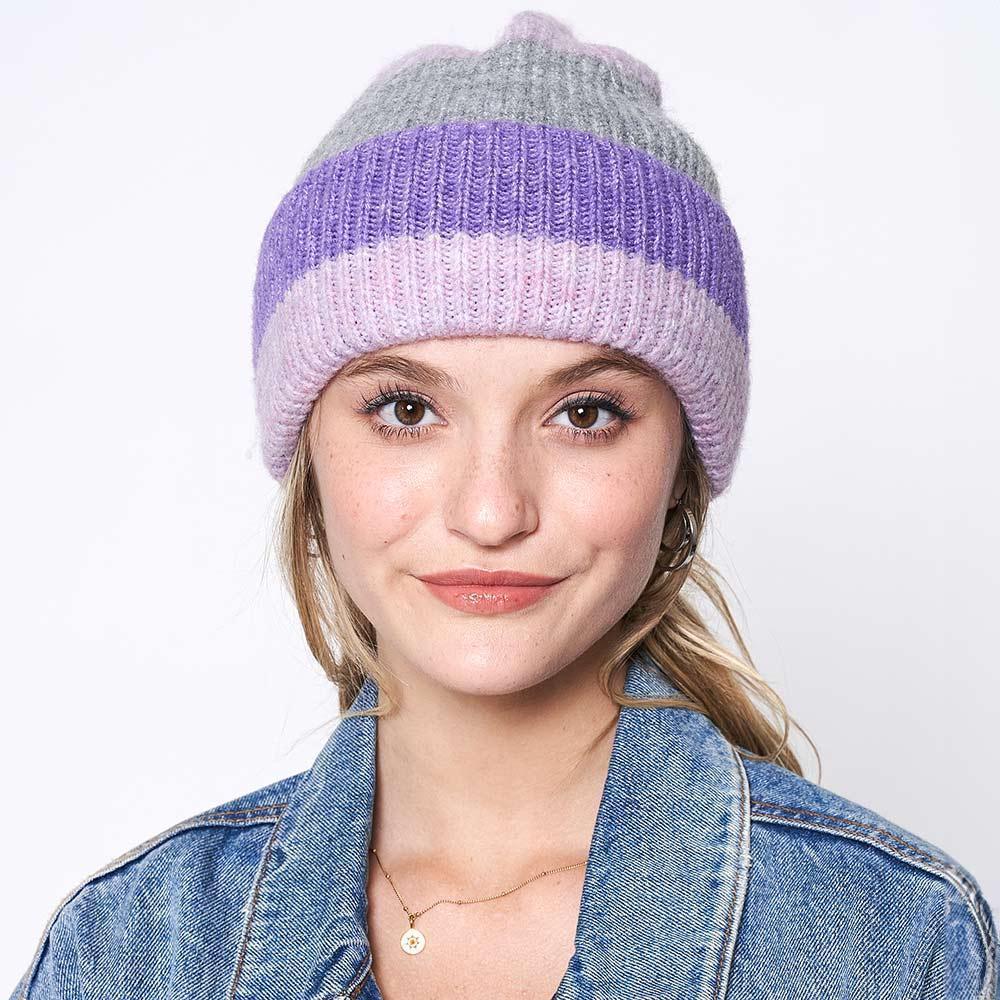 Striped Ribbed Beanie Hat - Jewelry Store by Erik Rayo