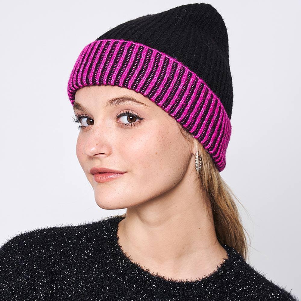 Two Tone Cuff Beanie Hat - Jewelry Store by Erik Rayo