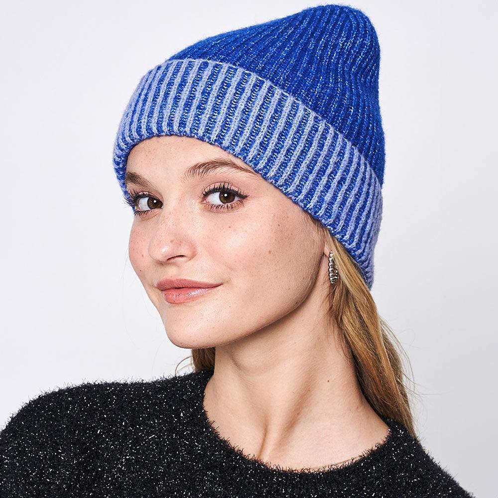 Two Tone Cuff Beanie Hat - Jewelry Store by Erik Rayo