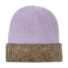 Load image into Gallery viewer, Two Tone Cuff Beanie Hat
