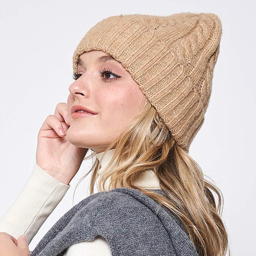 Solid Cable Knit Beanie Hat - Jewelry Store by Erik Rayo