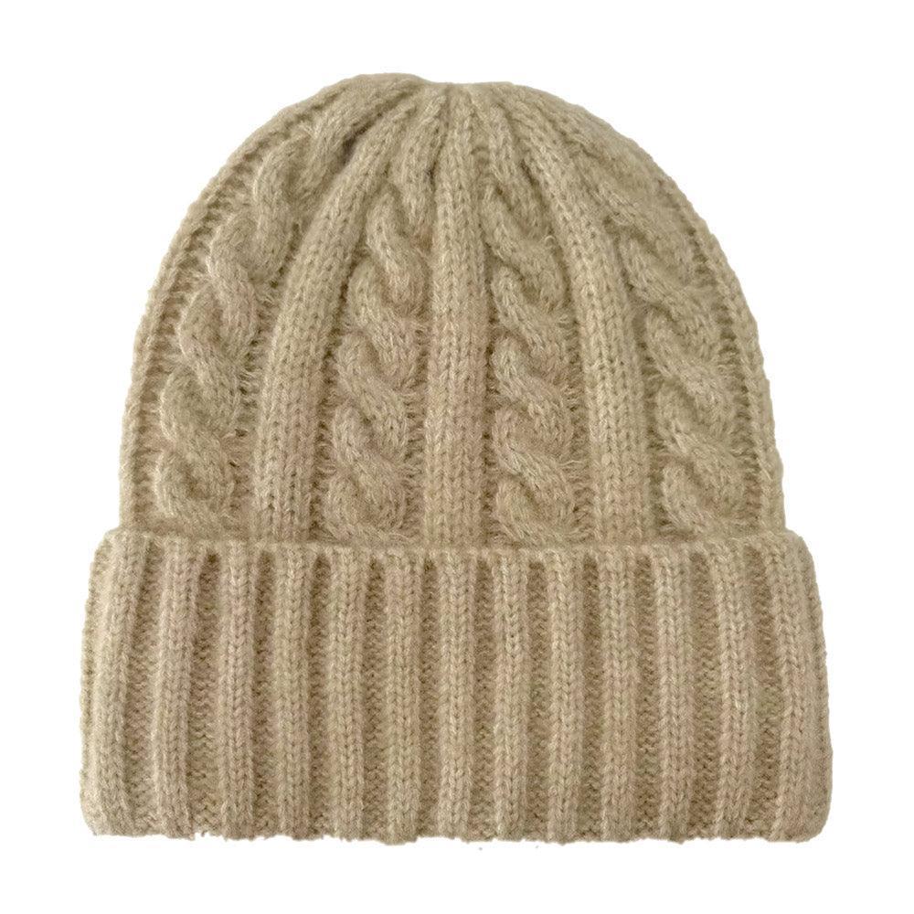 Solid Cable Knit Beanie Hat - Jewelry Store by Erik Rayo