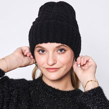 Load image into Gallery viewer, Solid Cable Knit Beanie Hat
