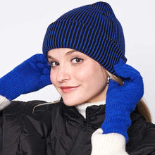 Load image into Gallery viewer, Woven Two Tone Beanie Hat
