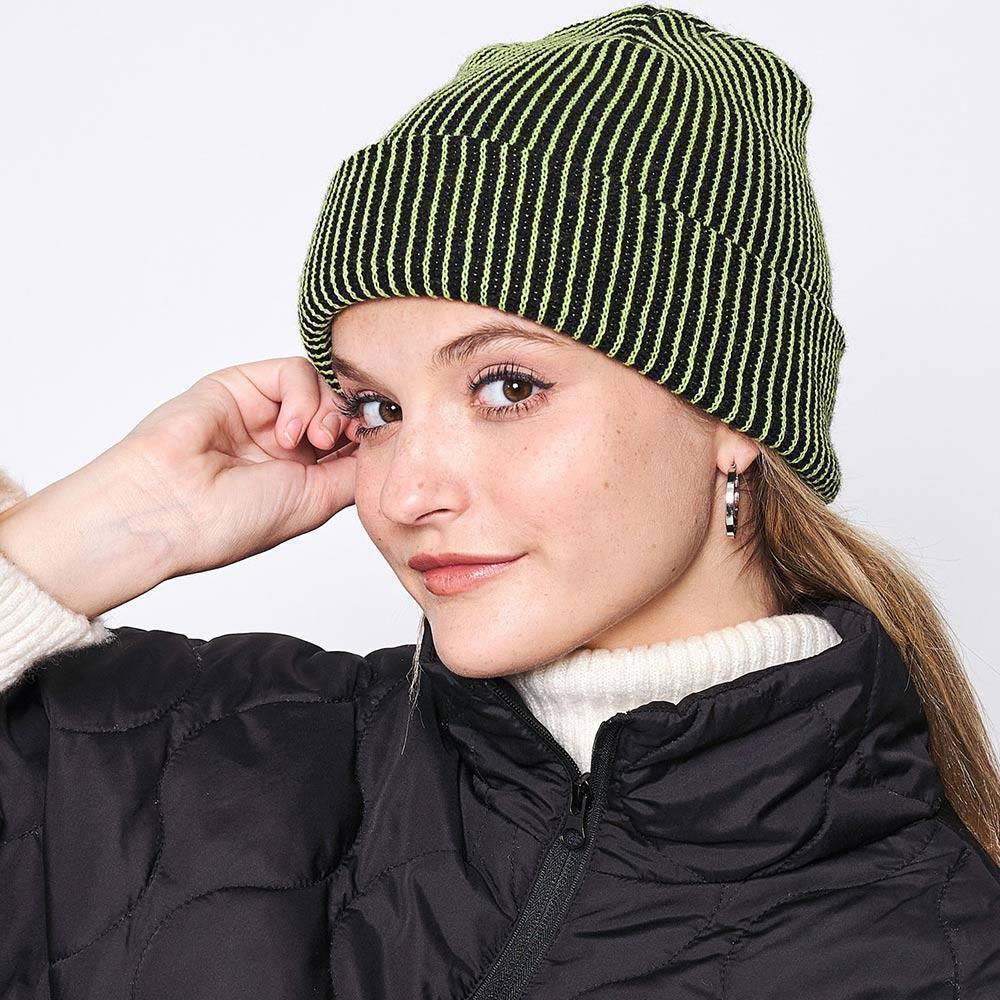 Woven Two Tone Beanie Hat - Jewelry Store by Erik Rayo