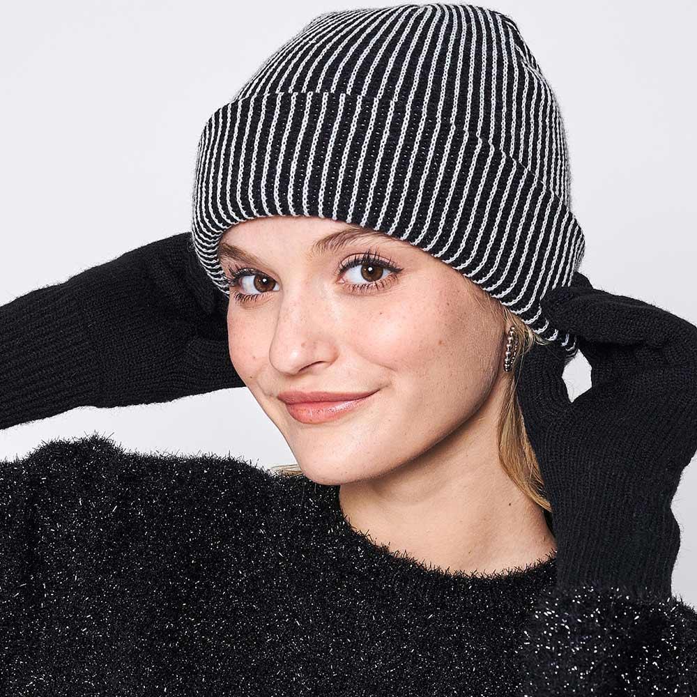 Woven Two Tone Beanie Hat - Jewelry Store by Erik Rayo