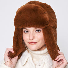 Load image into Gallery viewer, Solid Faux Fur Trapper Hat
