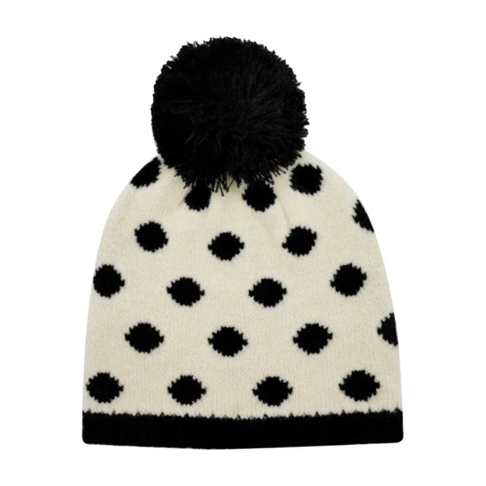 Polka Dot Pom Pom Beanie Hat - Jewelry Store by Erik Rayo