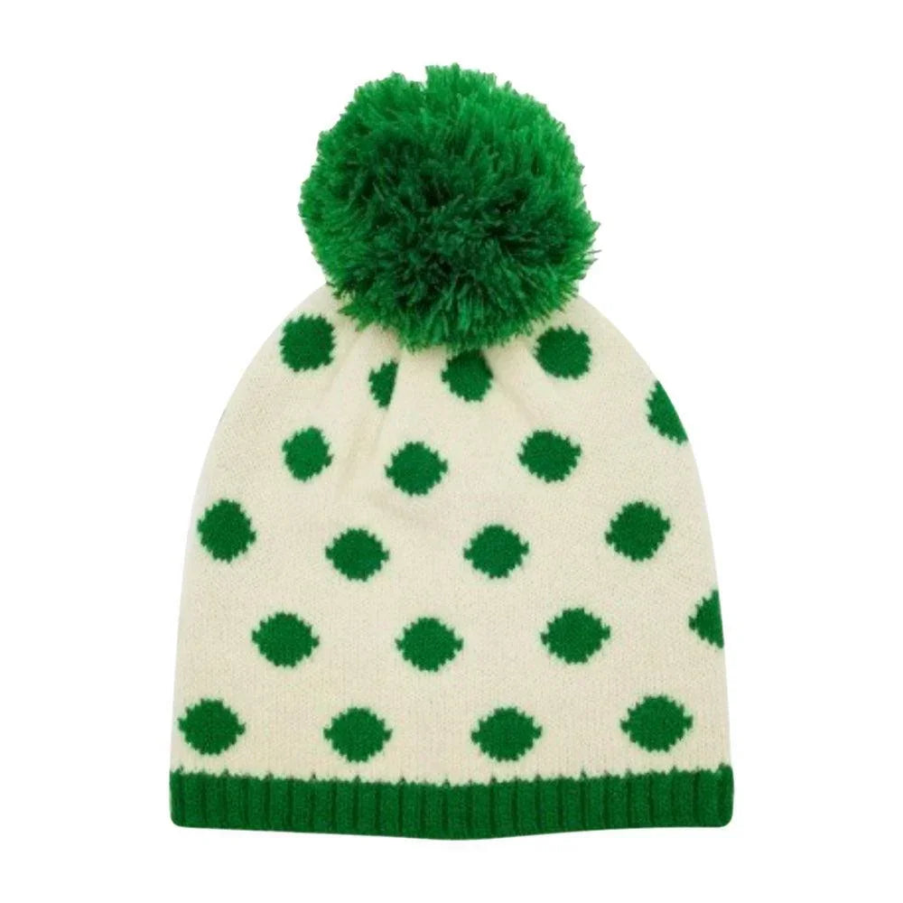 Polka Dot Pom Pom Beanie Hat - Jewelry Store by Erik Rayo