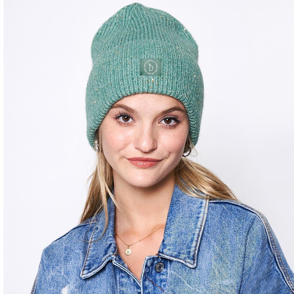 Sequin Embellished Lurex Cuff Beanie Hat - Jewelry Store by Erik Rayo