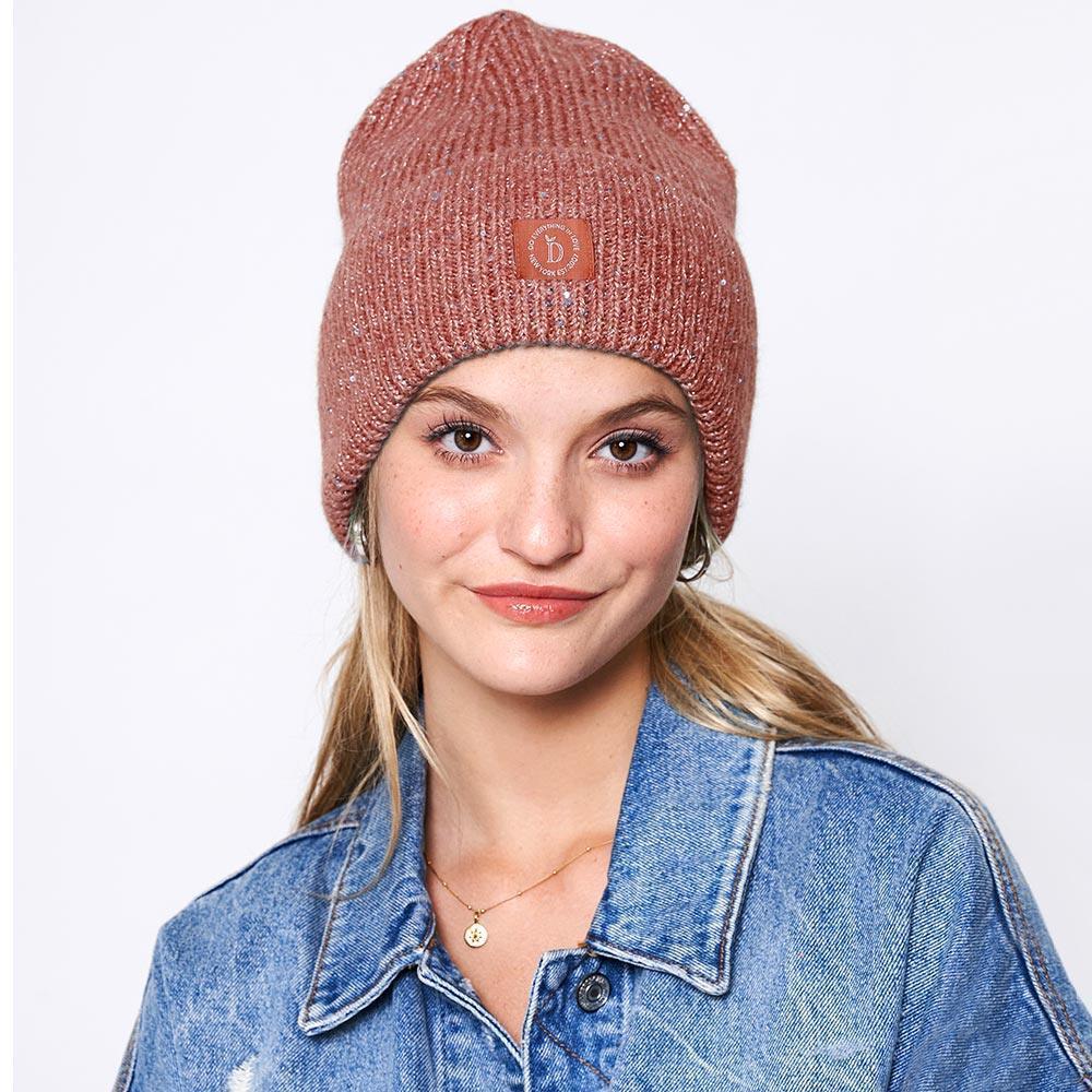 Sequin Embellished Lurex Cuff Beanie Hat - Jewelry Store by Erik Rayo