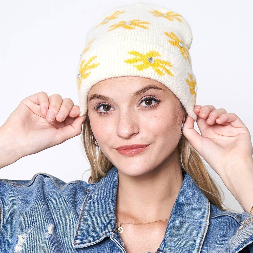 Gem Flower Beanie Hat - Jewelry Store by Erik Rayo
