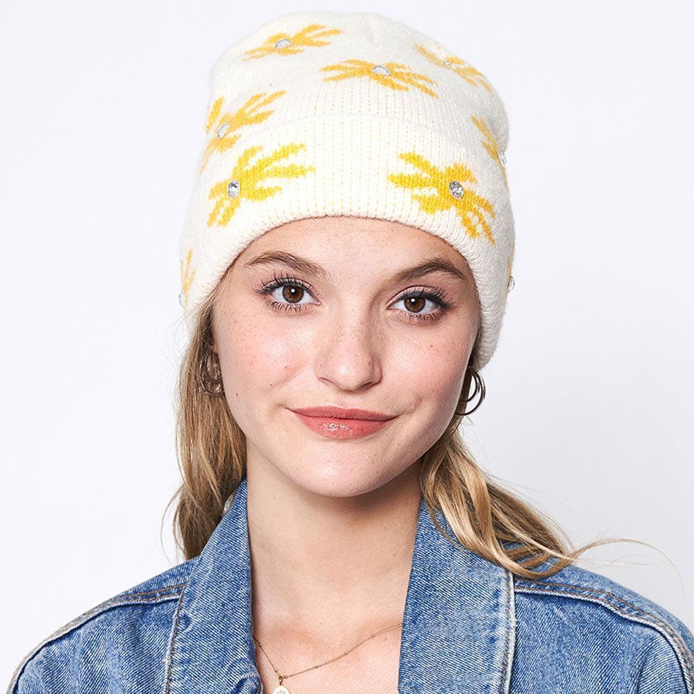 Gem Flower Beanie Hat - Jewelry Store by Erik Rayo