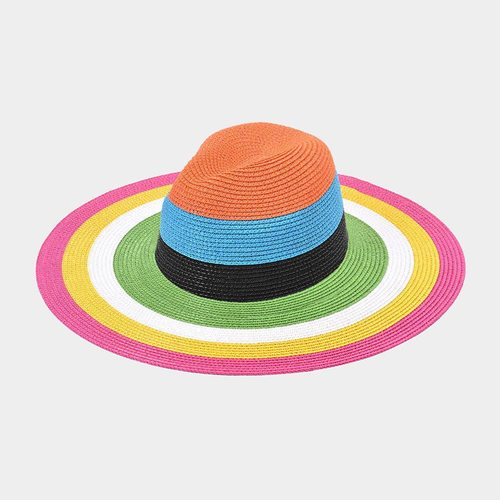 Color Block Panama Straw Sun Hat - Jewelry Store by Erik Rayo
