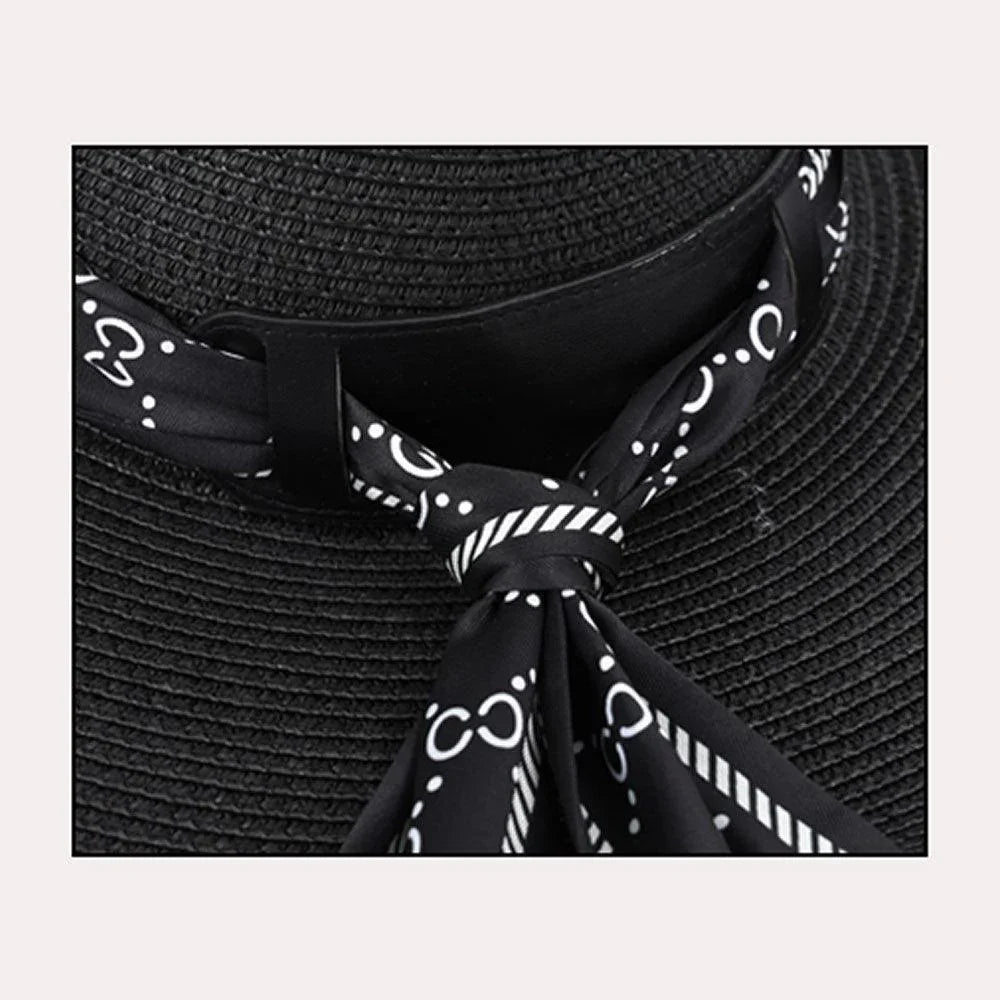 Patterned Scarf Band Straw Sun Hat - Jewelry Store by Erik Rayo