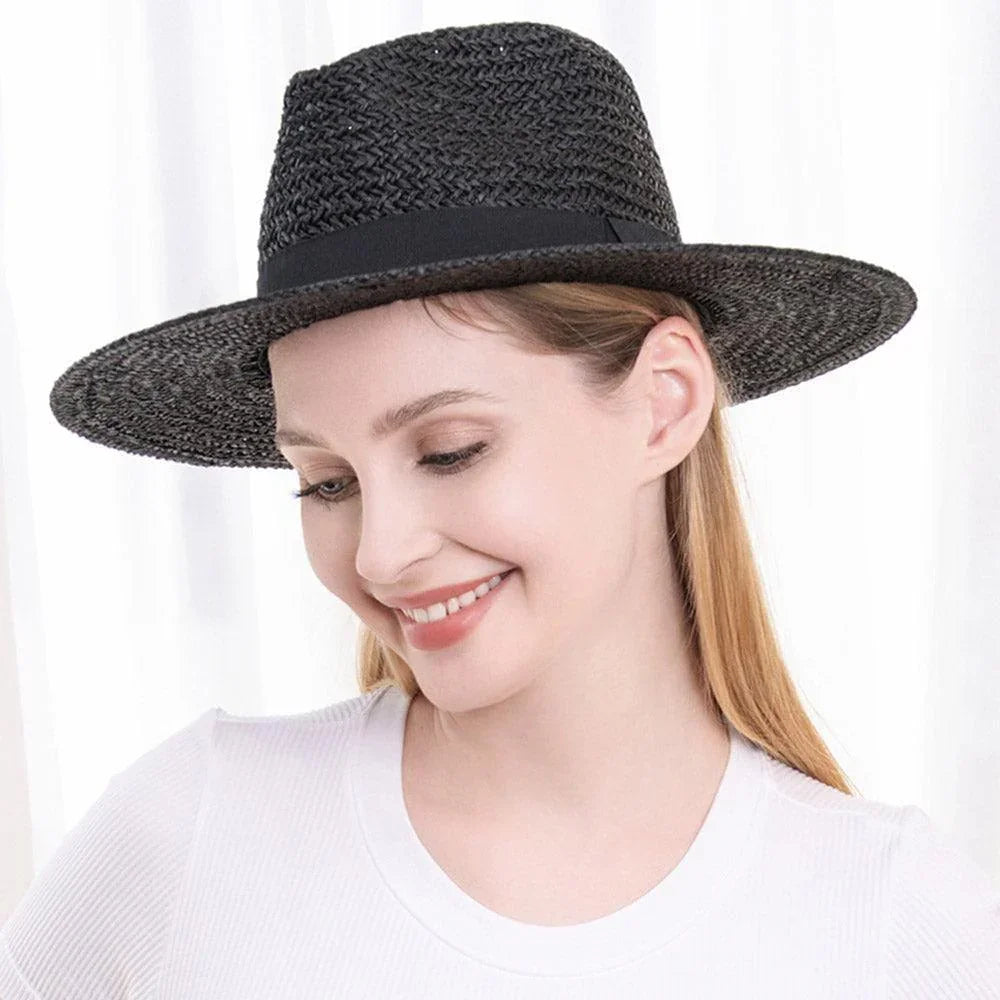 Black Band Straw Panama Sun Hat - Jewelry Store by Erik Rayo