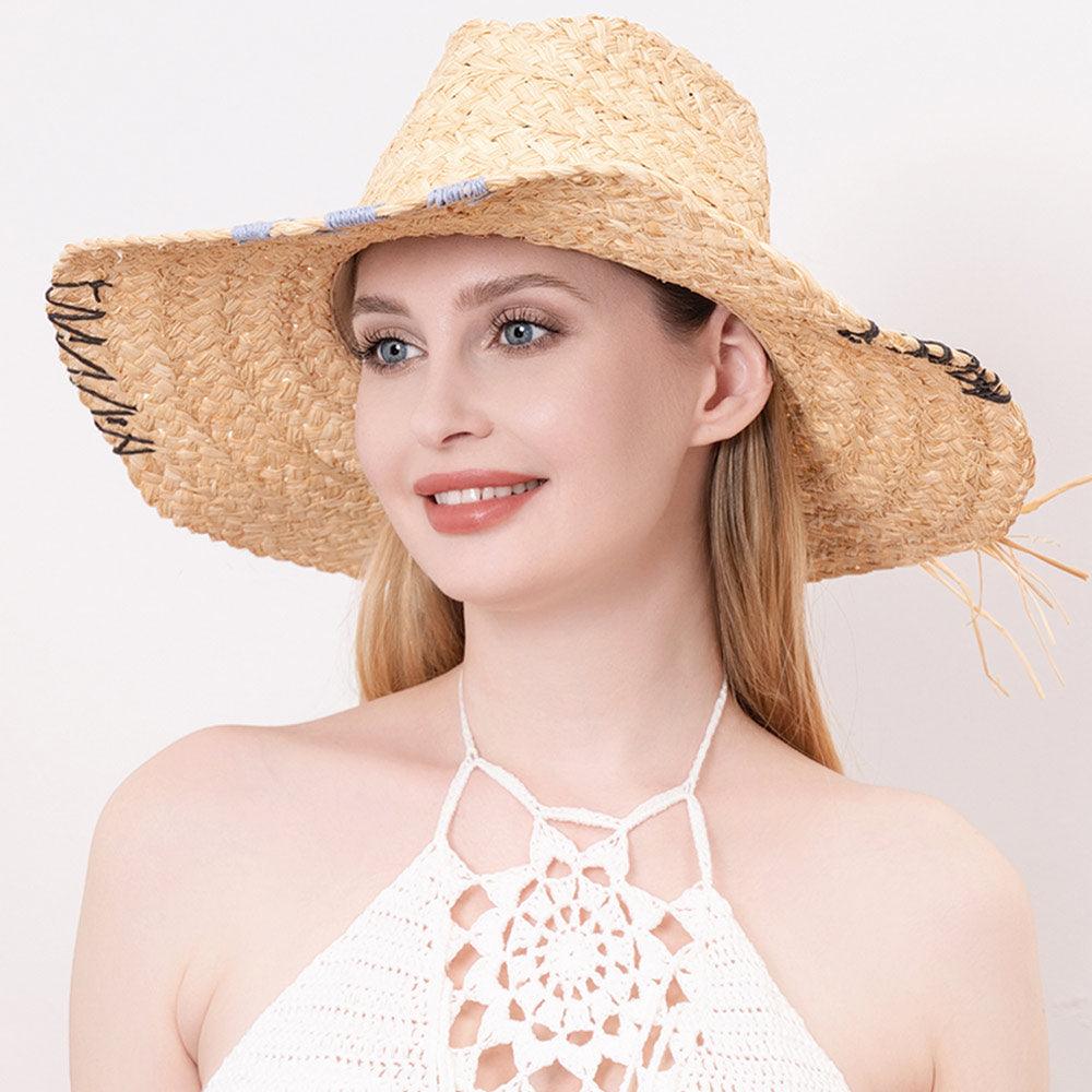 Raffia Pointed Straw Sun Hat