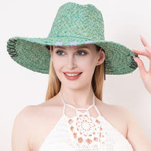 Load image into Gallery viewer, Raffia Pointed Straw Sun Hat
